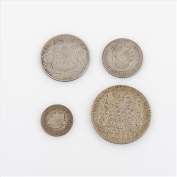 Foreign Silver Currency, 4 Pieces