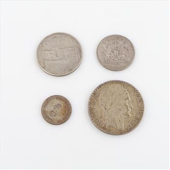 Foreign Silver Currency, 4 Pieces