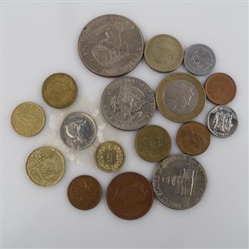 Foreign & US Coins, 15+ Pieces