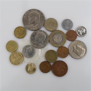 Foreign & US Coins, 15+ Pieces