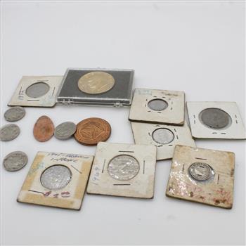 Foreign US Currency And Tokens, 15 Pieces
