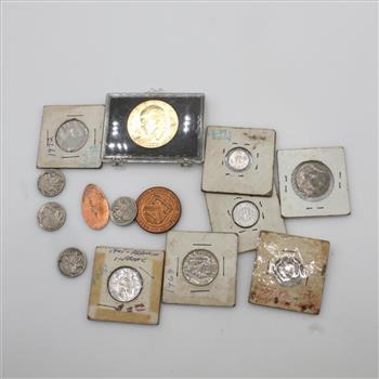 Foreign US Currency And Tokens, 15 Pieces