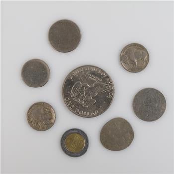 Foreign - US Currency And Tokens, 8 Pieces