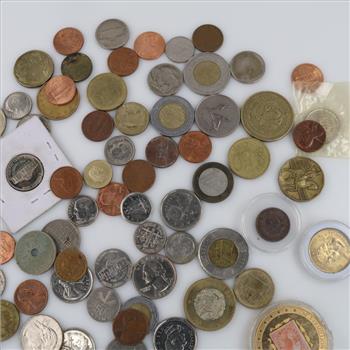 Foreign - US Currency And Tokens, 80+ Pieces