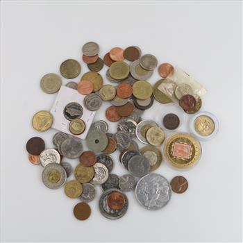 Foreign - US Currency And Tokens, 80+ Pieces