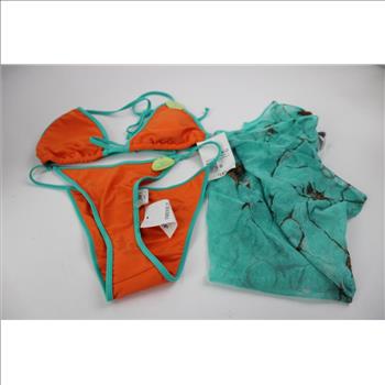 Forever 21 Size Small Bikini Sets, 2 Pieces With Bathing Suit Cover, And Sunglasses