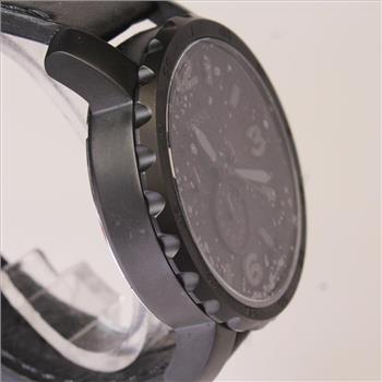 Fossil Nate Chronograph Black Leather Men's Watch