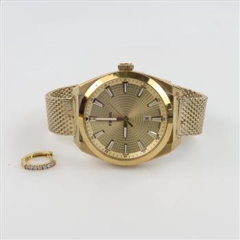 Fossil Watch & Silver Earring, 2 Pieces