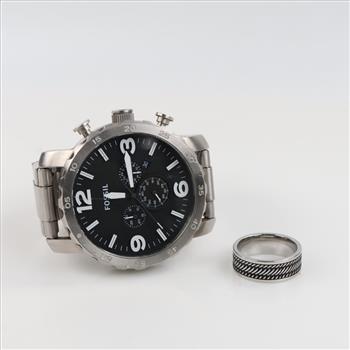 Fossil Watch With Fashion Ring, 2 Pieces