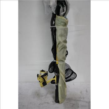 Frabill Fishing Net, Yellow Eagle Claw Fishing Pole, 2 Pieces