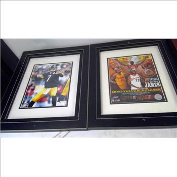 Framed 8x10 Lot, Lebron James, Jack Tatum, Ben Roethlisberger, Frank Gore