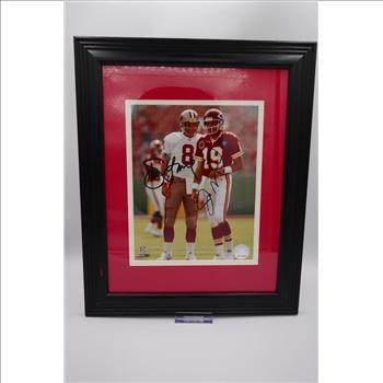 Framed 8x10 Steve Young And Joe Montana Autograph - Offical NFL License Product