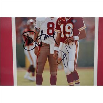 Framed 8x10 Steve Young And Joe Montana Autograph - Offical NFL License Product