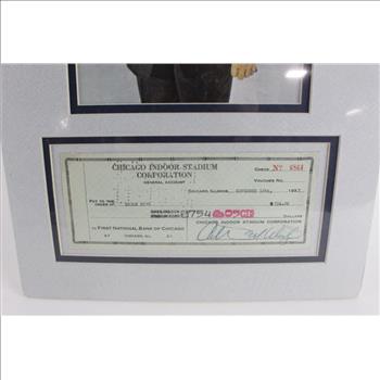 Framed Picture Of Arthur Wirtz With Check He Signed Made Out To Emile Diot