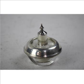 Frank M. Whiting Sterling Silver Glass Table Cigarette Lighter Vintage