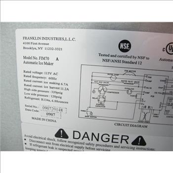Franklin Chef Ice Maker, ***FLORIDA APPT ONLY***