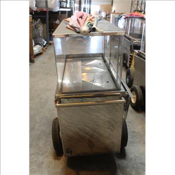 Fruit Vending Push Cart With Umbrella