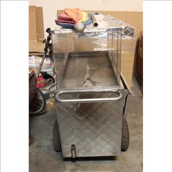 Fruit Vending Push Cart With Umbrella