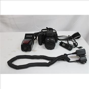 Fujifilm HS25EXR Digital Camera, EF-42 Flash, Flash Cord, And Remote Shutter Release