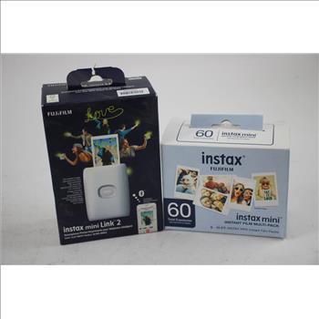 Fujifilm Instax Mini Link 2 Smartphone Printer, Fujifilm Instax Instant Film Multi-pack, 2 Pieces