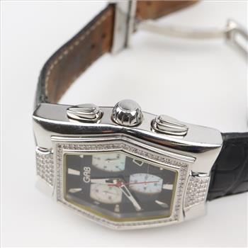 GAB Diamond Accent Stainless Steel Watch