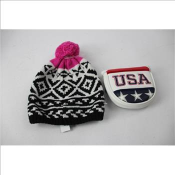 GAP Women's Medium Denim Button-Up, Girls' Beanie, And USA Pouch, 3 Pieces