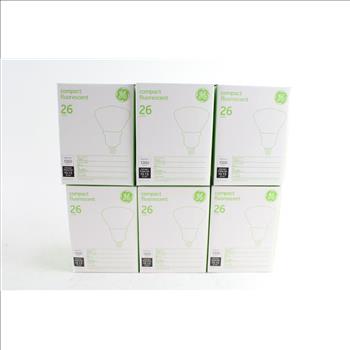 GE 26W Compact Fluorescent Bulbs, 6-pieces