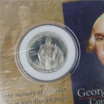 George Washington Silver Half Dollar Coin And Stamp Collection