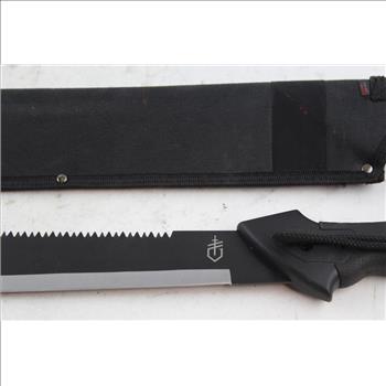 Gerber Back Serrated Machete And Sheath