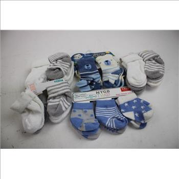 Gerber, Carter's, Capelli, Baby Bibs, Onesies, Socks Bulk Lot, 32 Pieces