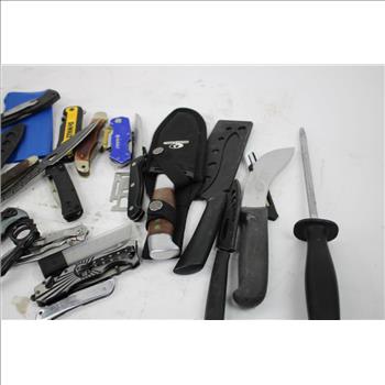 Gerber, Kobalt, Dewalt, And Other Knives, 22 Pieces