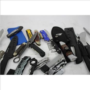 Gerber, Kobalt, Dewalt, And Other Knives, 22 Pieces