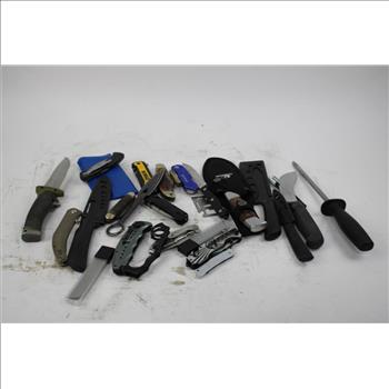 Gerber, Kobalt, Dewalt, And Other Knives, 22 Pieces