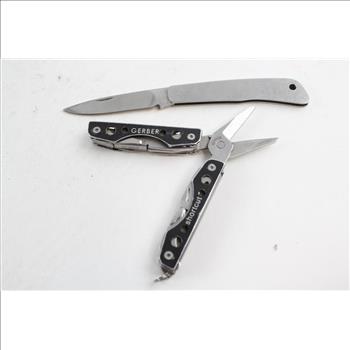 Gerber Shortcut Multi-Tool And Silver Knight Folding Knife