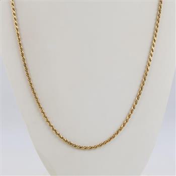 GF Over Sterling Silver Rope Link Necklace