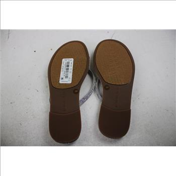 Gianni Bini Silver Rhinestone Flip-Flops, Women's Size 6M