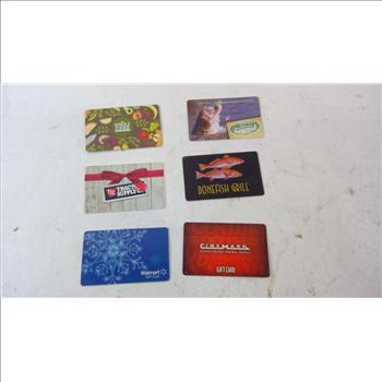 Gift Card Lot, 6 Pieces
