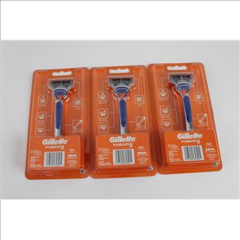 Gillette Fusion 5 Razor Handles With Cartridge, 3 Pieces