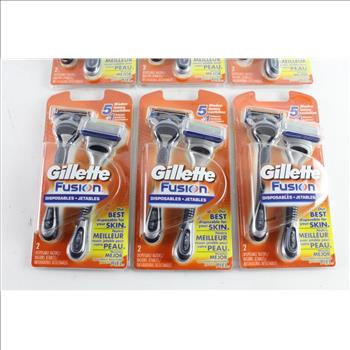 Gillette Fusion Disposable Razors 2 Pack, 6 Pieces