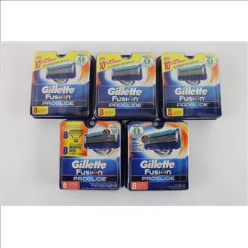 Gillette Fusion Proglide, 8 Cartridge Per Pack, 5 Packs