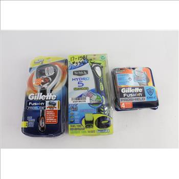 Gillette Fusion Proglide Shaver, Schick Hydro 5 Groomer, And More, 5 Pieces