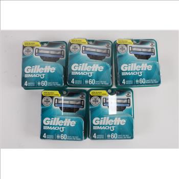 Gillette Mach3 Razor Cartridge, 4-Packs, 5 Pieces