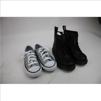 Girls' Shoe Lot - Skechers, Doc Martens, Converse, Junior Size 13, Size 1, 4 Pieces