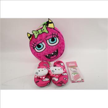 Girls Thermos Lunch Box, Hello Kitty House Slippers (size:Large (2-3), Love Tribe Shirt (size: S) And More, 3+ Pieces