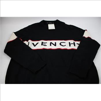 Givenchy Men's Logo Stripe Knit Sweater, XL