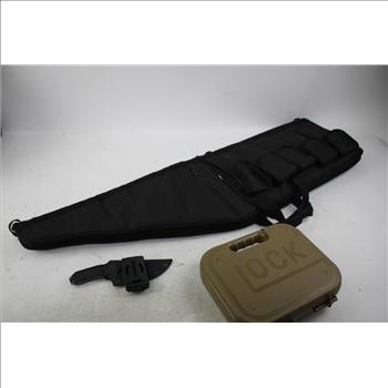 GLock Hard Gun Case, Rifle Bag, And Kubey Knife, 3 Pieces