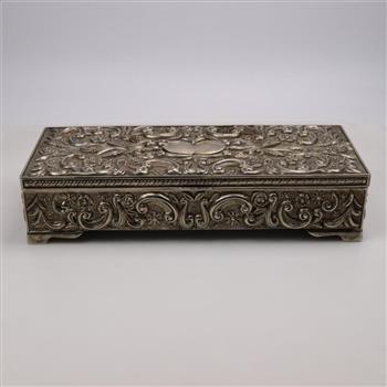 Godinger Silver Co. Flower Embossed Mirrored Lid Jewelry Box