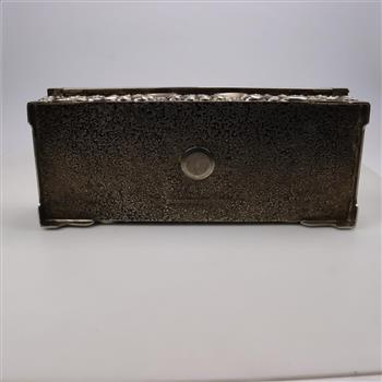 Godinger Silver Co. Flower Embossed Mirrored Lid Jewelry Box