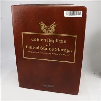Gold Foil Replicas Of US Stamps, 114 Stamps