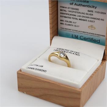 Gold Over Sterling Silver Diamond Ring